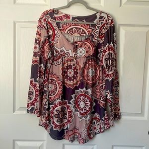 Long sleeve pattern top, XXL